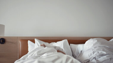 Double bed with person