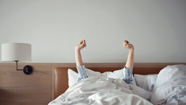 Double bed with person