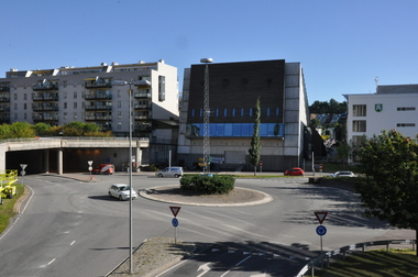 Rundkjøringen ved den nye delen av Sandvika Storsenter