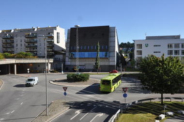 Rundkjøringen ved den nye delen av Sandvika Storsenter