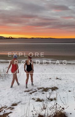 Isbading på Stokkøya