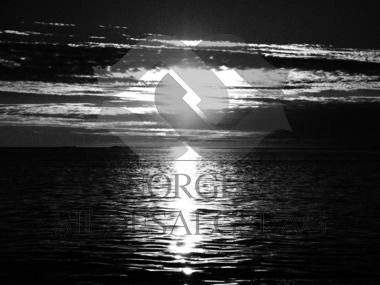 Solnedgang i svart/hvitt    