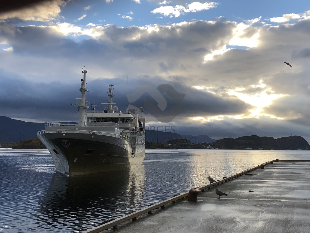 X M/S Teigenes på innseiling til Ellingsøy   10.10.2018