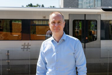 Konserndirektør for T-banen Christian Skaug på Brynseng