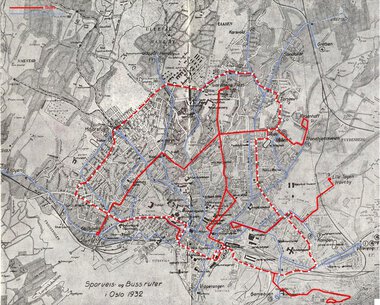 Linjekart buss og trikk 1932