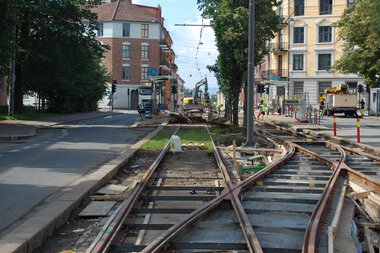 Adamstuen overkjøringspor under bygging