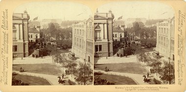 Wessels plass Stortinget Frimurerlogen stereofoto.