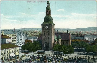 Stortorvet håndkolorert