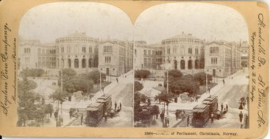 KSS – KES 101	Foto fra krysset Stortingsgata – Rosenkrantz gate. Antakelig tatt høsten (august /september) 1899, stereokortutgave