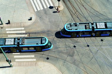 SL18 passerer hverandre  sett ovenfra