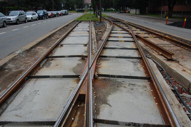 Overkjøringspor ved Adamstuen