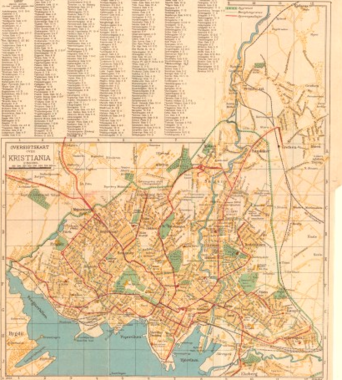 Oversiktskart over Kristiania