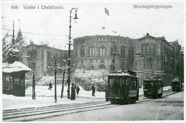 Vogn 106 og 110 i Stortingsgaten