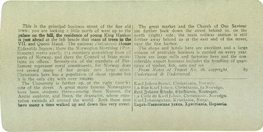 Baksidetekst Karl Johans gate stereofoto