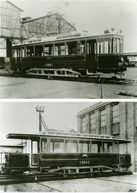 1613 	Sporvogner ved vognhall i Tyskland