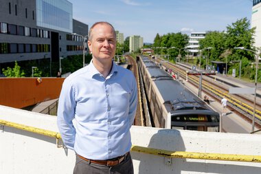 Konserndirektør for T-banen Christian Skaug på Brynseng