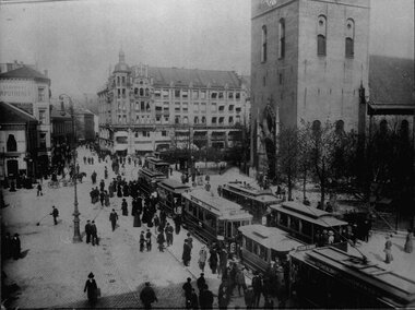 SS-vogn på Stortorvet 1912