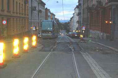 152 til midlertidig endeholdeplass i Thereses gate