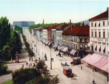 Karl Johans gate, hestesporvogn
