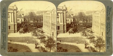 Wessels plass Stortinget Frimurerlogen stereofoto.