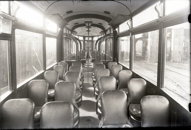 Interiør tilhenger Ekebergbanen,1932