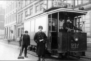 KSS vogn 217 ved Rodeløkklinjens endepunkt i Københavngata.