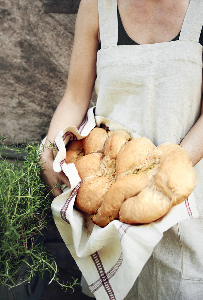 flettet hvitløksbrød
