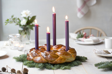 Adventskrans, fire lys som brenner