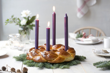 Adventskrans, tre lys som brenner