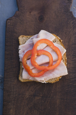 Skinkeskive med paprika