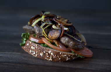 Smørbrød med sopp og karbonade 