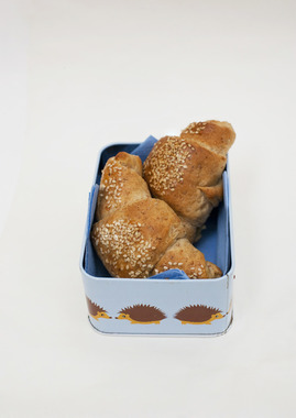 Grove horn med ost og skinke