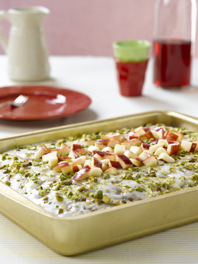 Eple- og pistasjkake