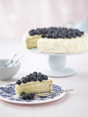 Ostekake med blåbær