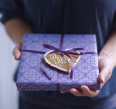 Pepperkakehjerte som merkelapp