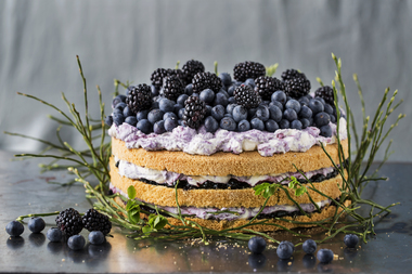 Bløtkake med blåbær