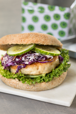 Fiskeburger med coleslaw