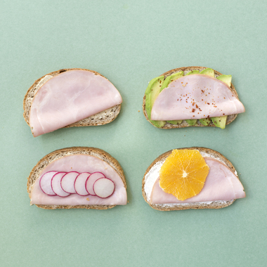 Brødskiver med skinke