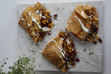 Grov pannekake med restemat