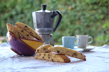 Biscotti med mandel og sjokolade