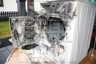 Branntilløp i tørketrommel