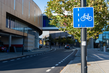 Skilt sykkelvei Jessheim sentrum