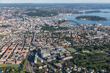 Luftfoto av Oslo sentrum