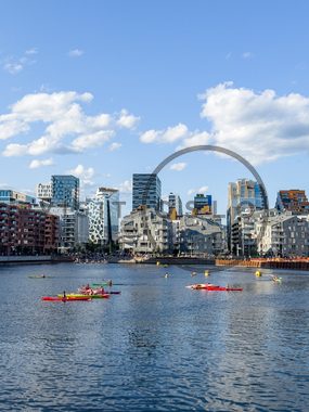 utsikt mot Oslo sentrum fra Sørenga