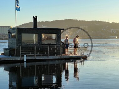 Isbading i Oslofjorden