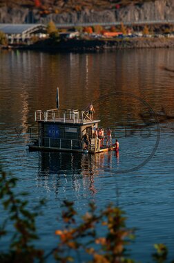 Flytende badstue på Oslofjorden