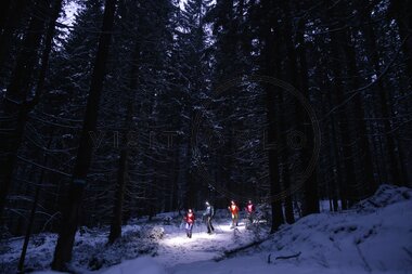 Mystisk nattvandring med hodelykter