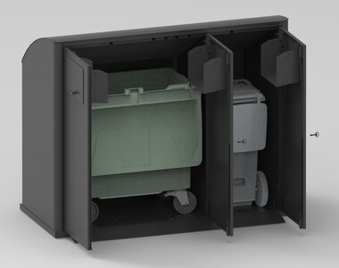 Container garage Kärlgarage 3x240 L