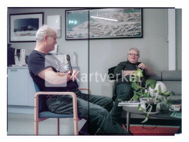 Leif Morten Tangen og Eirik Newth spiller inn podcasten Romkapsel