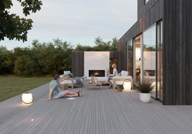 Concise lektegulv,  mix2 mest brede 34x45 og 34x70, grå 